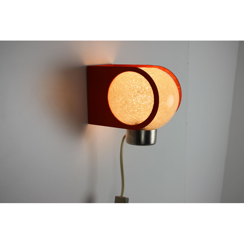 Vintage metal and plastic wall lamp by Pokrok Žilina, Czech Republic 1970