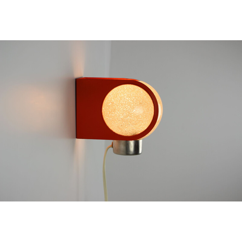 Vintage metal and plastic wall lamp by Pokrok Žilina, Czech Republic 1970