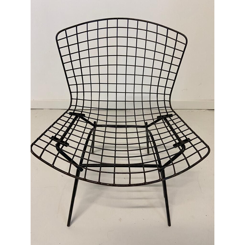 Vintage zwarte metalen stoel