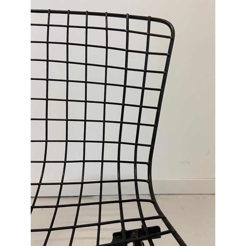 Vintage zwarte metalen stoel
