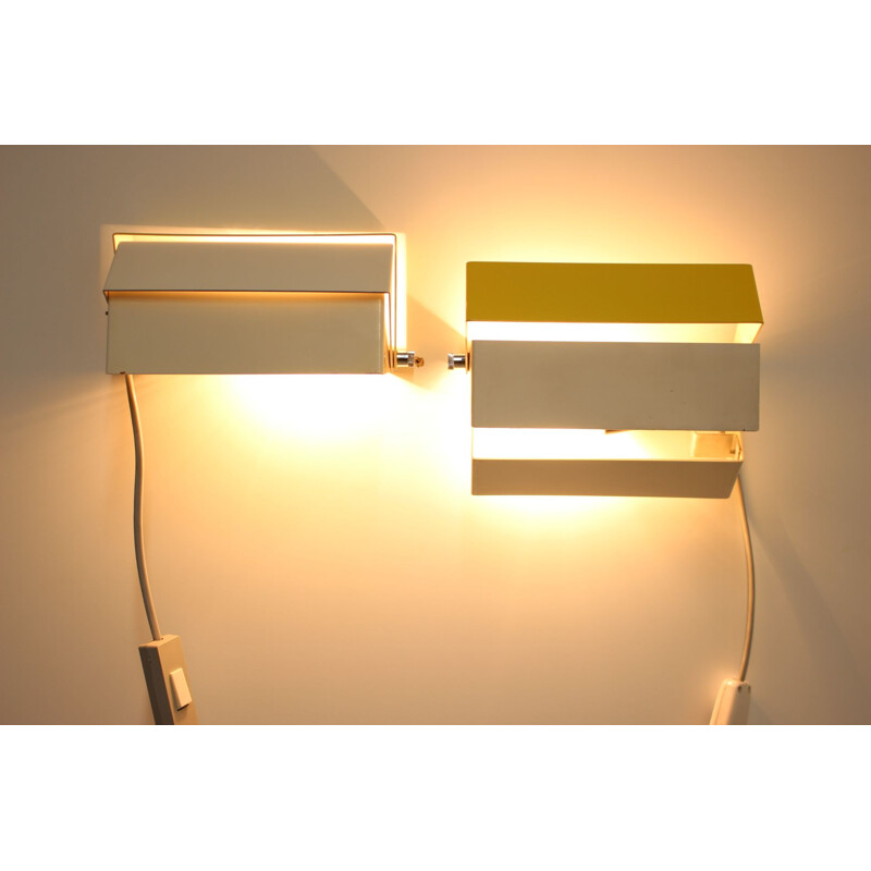 Pair of mid-century wall lamps by Josef Hurka for Napako, Czechoslovakia 1970s