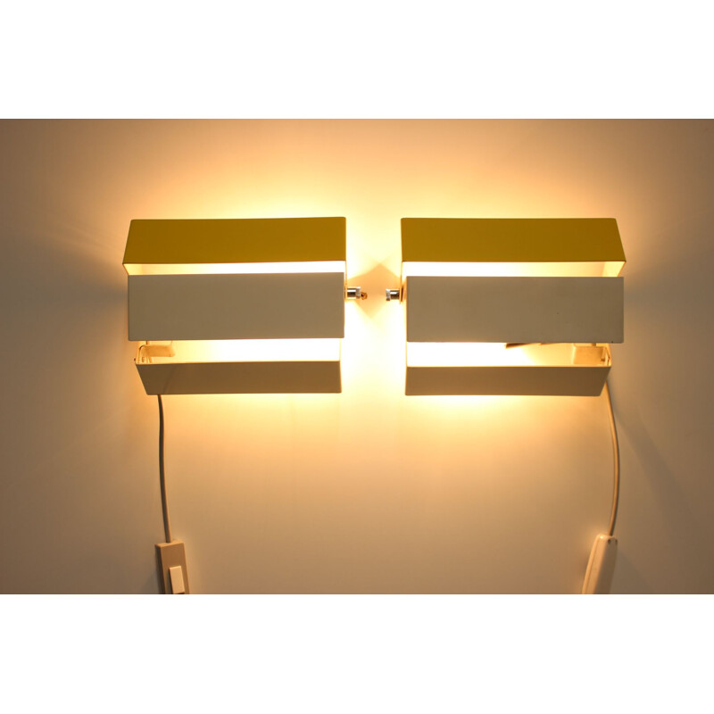 Pair of mid-century wall lamps by Josef Hurka for Napako, Czechoslovakia 1970s