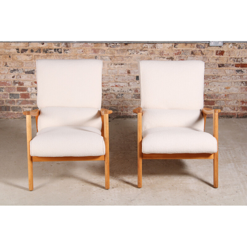 Pair of mid century G-plan Siesta armchairs, 1950s