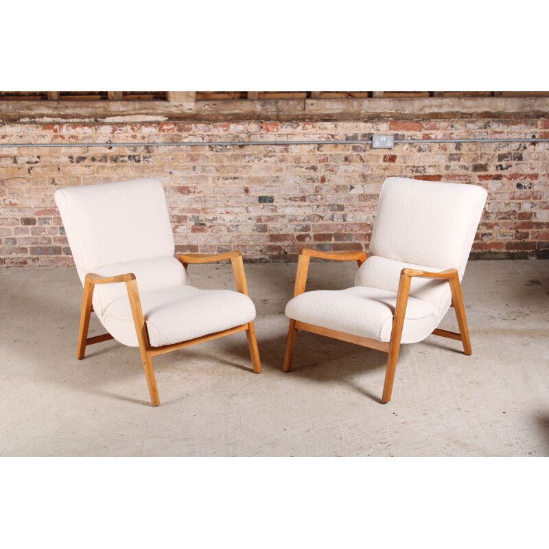 Pair of mid century G-plan Siesta armchairs, 1950s