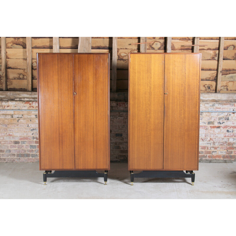 Pair of mid century G-plan Tola black cabinets, 1960s