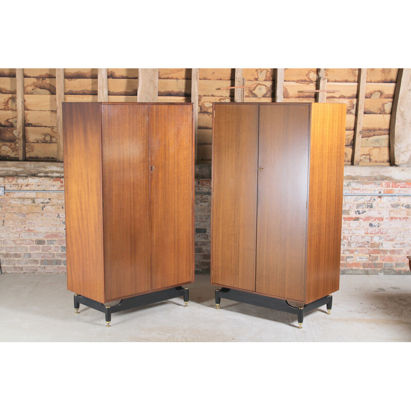 Pair of mid century G-plan Tola black cabinets, 1960s