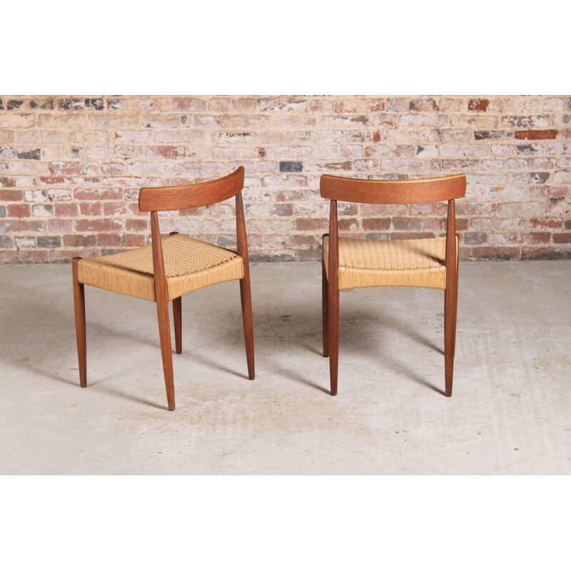 Set of 6 vintage Danish dining chairs by Arne Hovmand-Olsen for Mogens Kold, 1960s