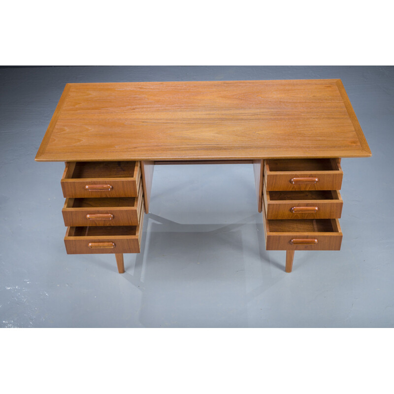 Mid-century teak desk by Gunnar Nielsen for Tibergaard, Denmark 1960s