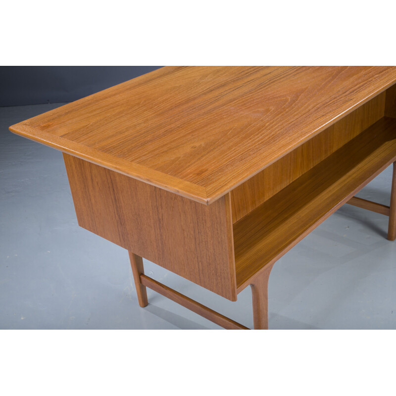 Mid-century teak desk by Gunnar Nielsen for Tibergaard, Denmark 1960s