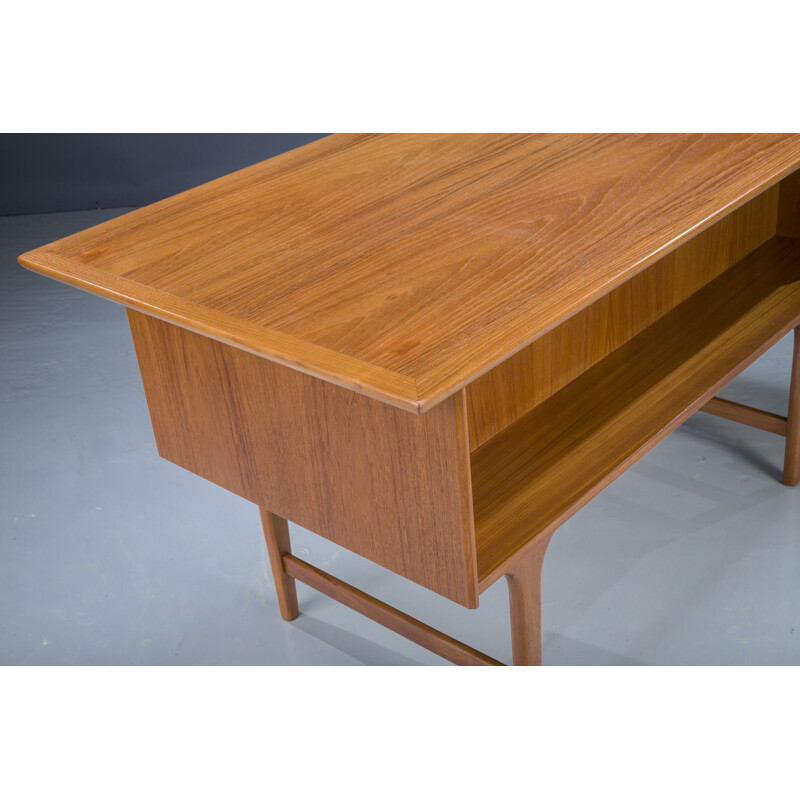 Scrivania vintage in teak di Gunnar Nielsen per Tibergaard, Danimarca 1960