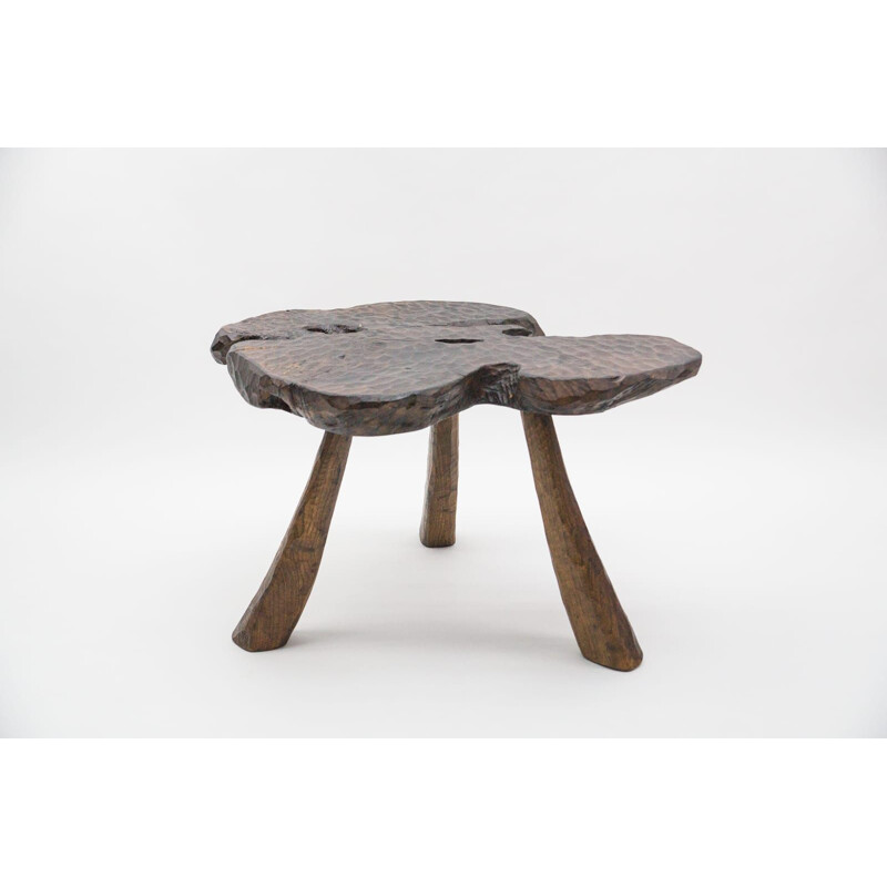 Table basse vintage sculptée rustique