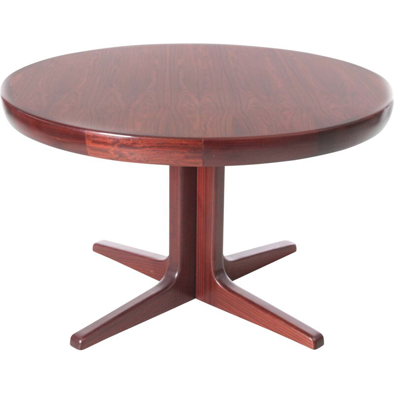 Vintage scandinavian round dining table in rosewood