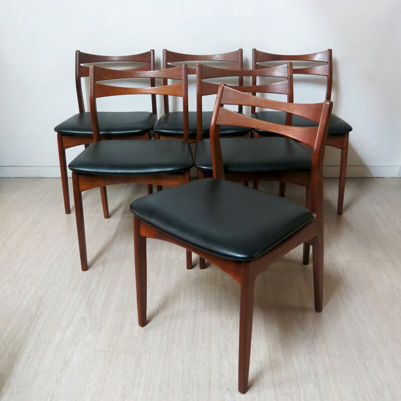 Set of 6 Christian Linneberg Danish dining chairs in teak - 1960s