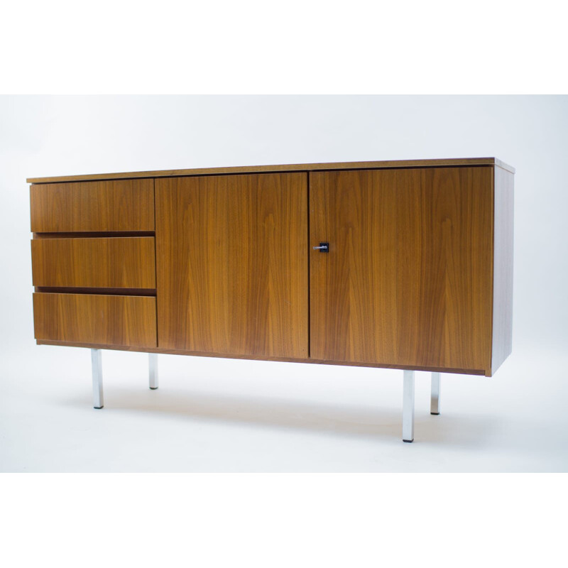 Walnut veneer vintage sideboard, 1970s