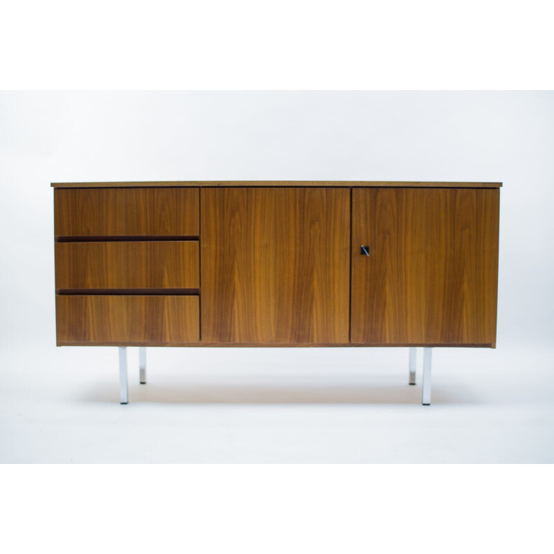 Walnut veneer vintage sideboard, 1970s