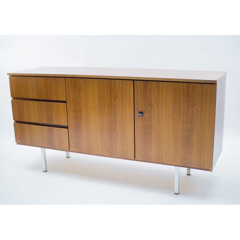 Walnut veneer vintage sideboard, 1970s