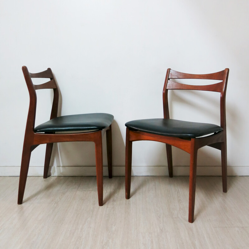 Suite de 6 chaises à repas Christian Linneberg en teck - 1960