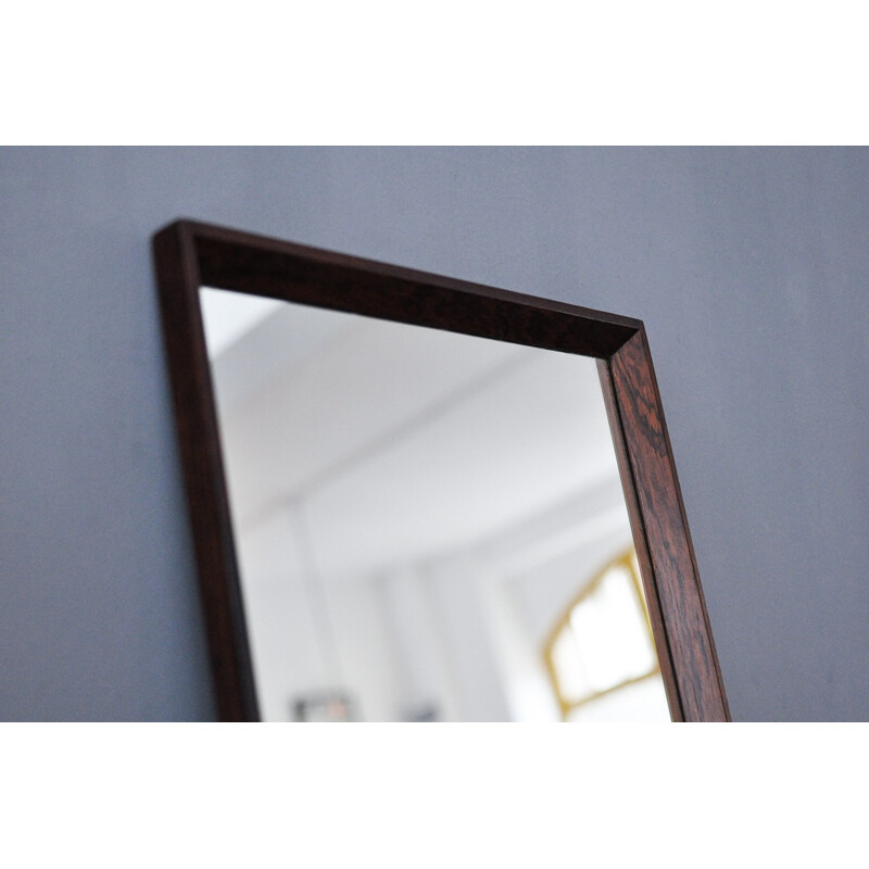 Vintage rectangular rosewood mirror - 1960s