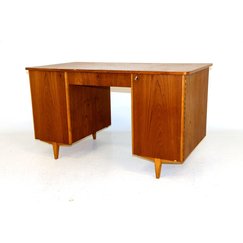 Scrivania vintage in teak, Svezia 1950