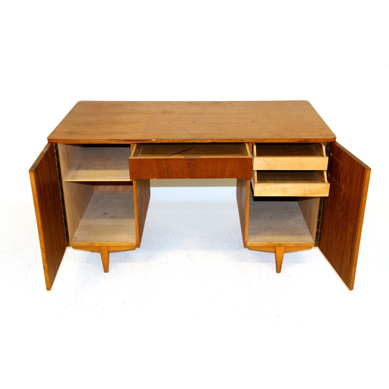 Bureau vintage en teck, Suède 1950