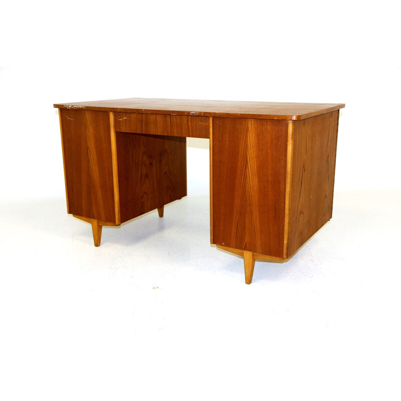 Vintage teak desk, Sweden 1950