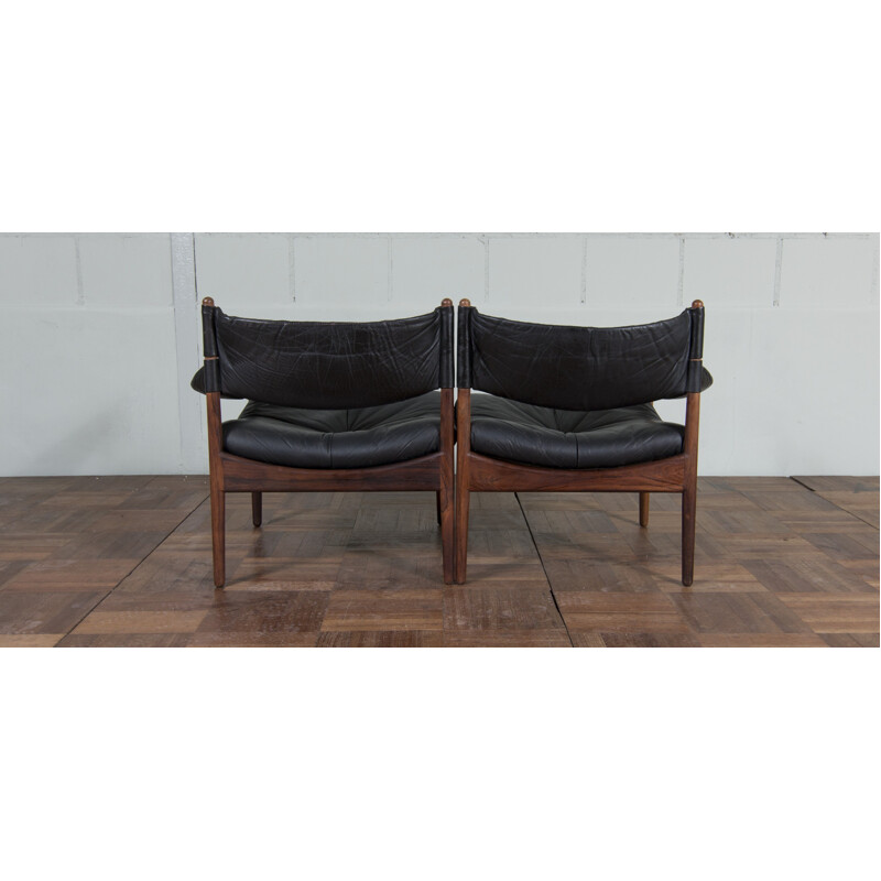 Modus sofa in rosewood and leather, Kristian VEDEL - 1963