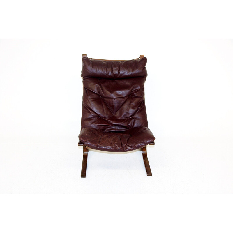 Vintage leather armchair by Ingmar Relling, Norway 1960