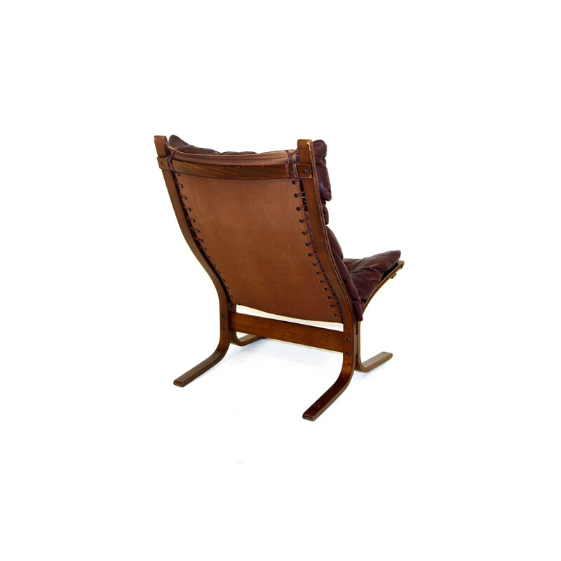 Vintage leather armchair by Ingmar Relling, Norway 1960