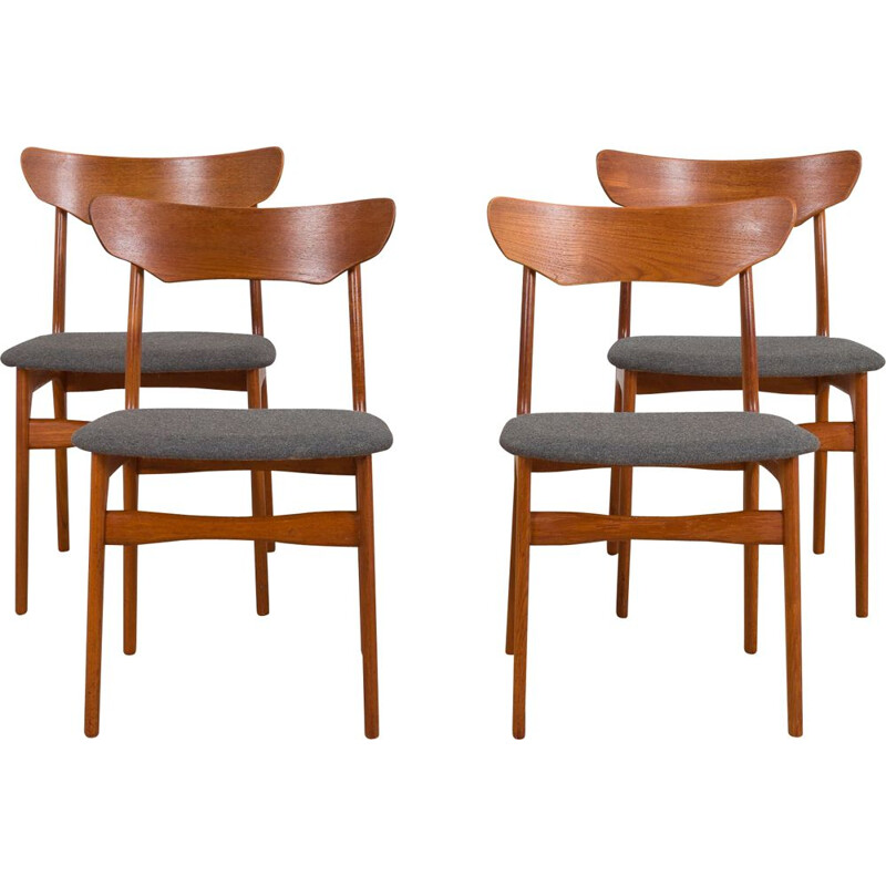 Set of 4 vintage danish teak chairs by Schønning & Elgaards, 1960s