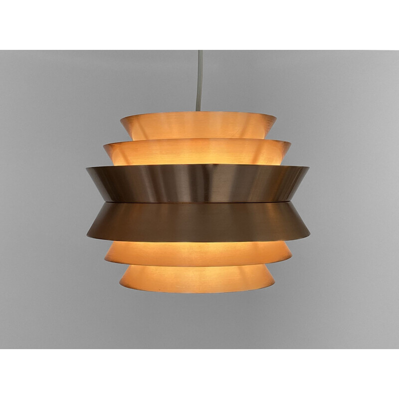 Vintage pendant lamp "Trava" in copper aluminium by Carl Thore for Granhaga Metallindustri, Sweden 1960s