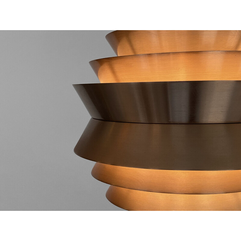 Vintage pendant lamp "Trava" in copper aluminium by Carl Thore for Granhaga Metallindustri, Sweden 1960s