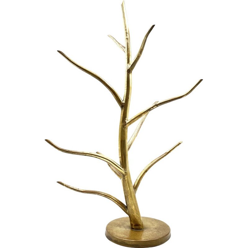 Vintage exposed brass plant stand, Italy 1970