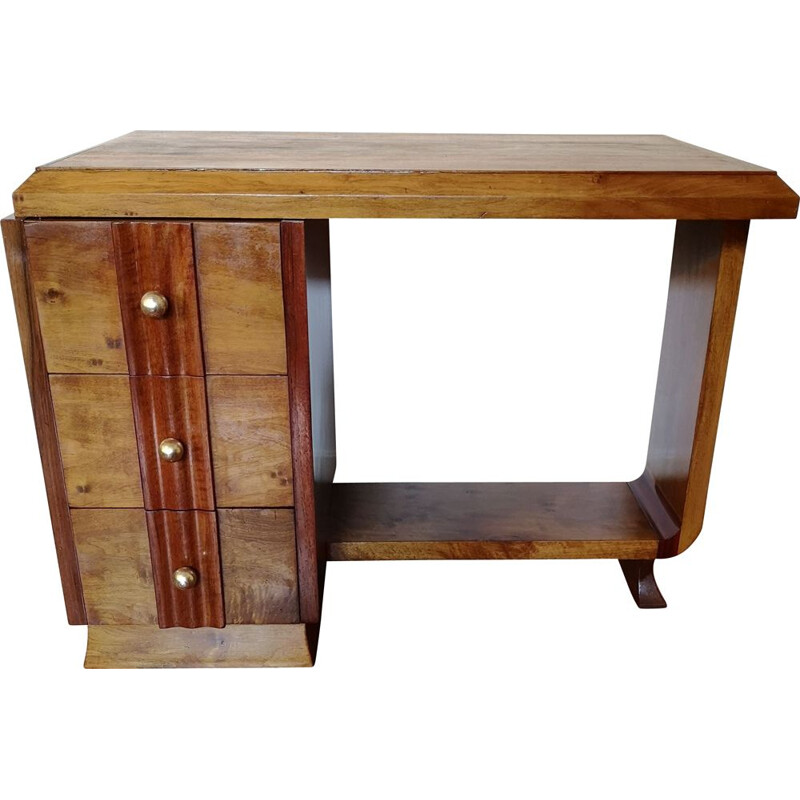 Vintage Art Deco mahogany desk, 1940