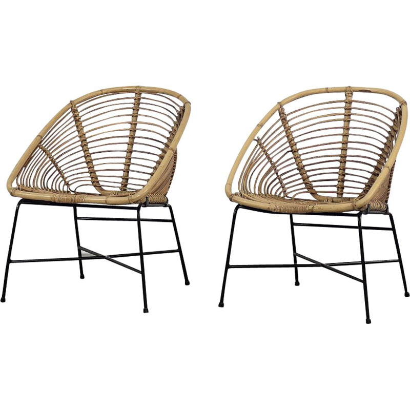 Vintage-Sesselpaar aus Bambus, 1960