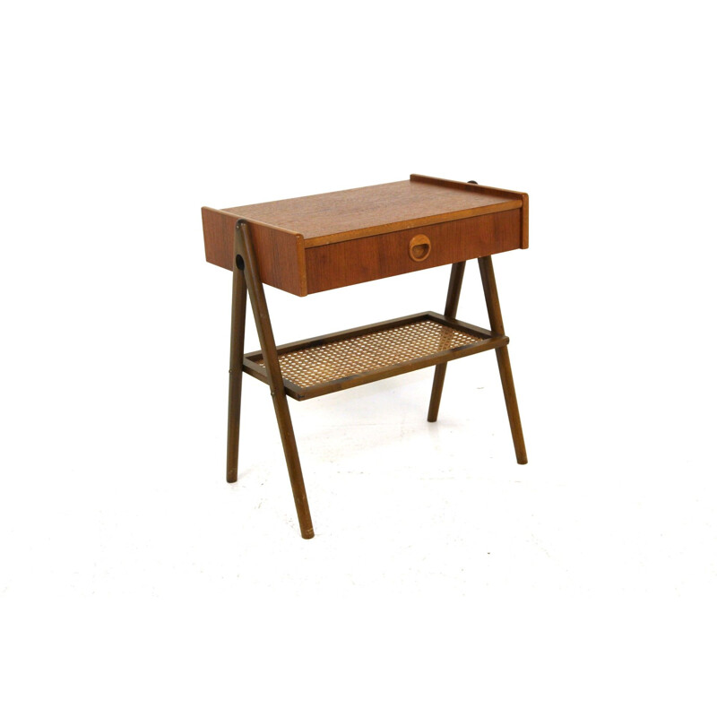 Vintage teak bedside table, Sweden 1950s