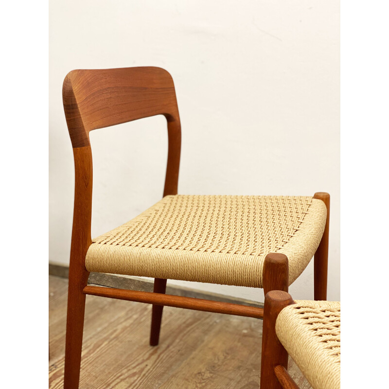 Ensemble de 4 chaises vintage en teck par Niels O. Møller, Danemark 1950