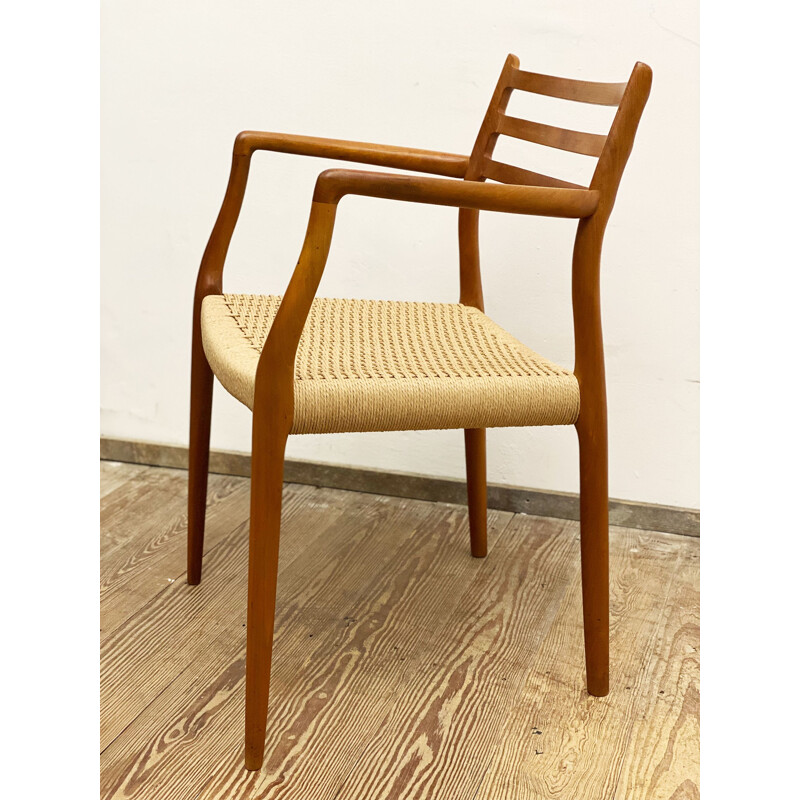 Mid-century teak armrest dining chair model 62 by Niels O. Møller for J.L. Moller, 1950s