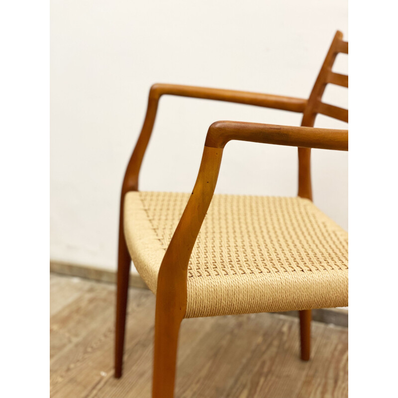 Mid-century teak armrest dining chair model 62 by Niels O. Møller for J.L. Moller, 1950s