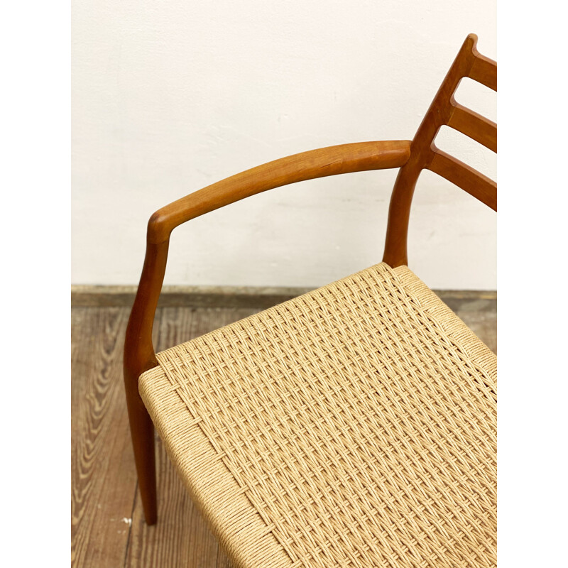 Mid-century teak armrest dining chair model 62 by Niels O. Møller for J.L. Moller, 1950s