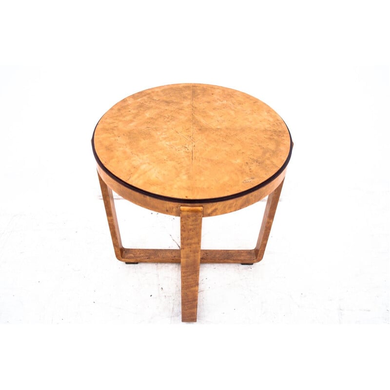 Mid-century round art deco side table, Poland 1950s