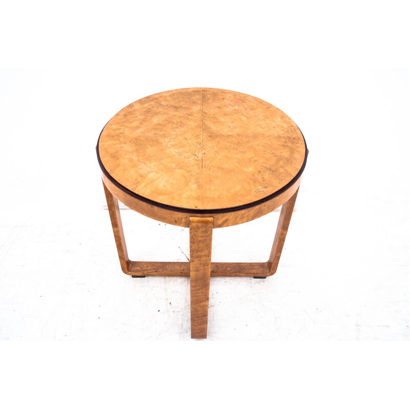 Mid-century round art deco side table, Poland 1950s