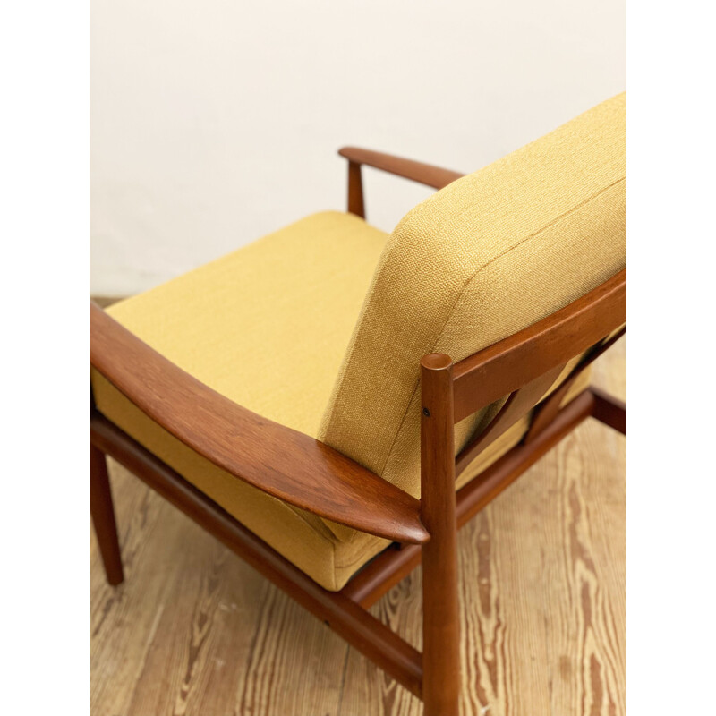 Vintage Teakholz Sessel oder Chaiselongue von Grete Jalk für France