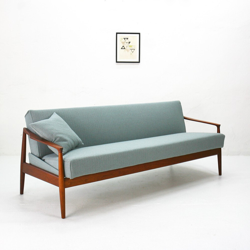Mid-Century Scandinavian convertible teak couch - 1960s
