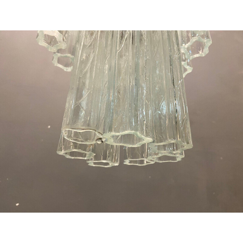 Lampe tubulaire vintage en verre de Murano italienne, 1970