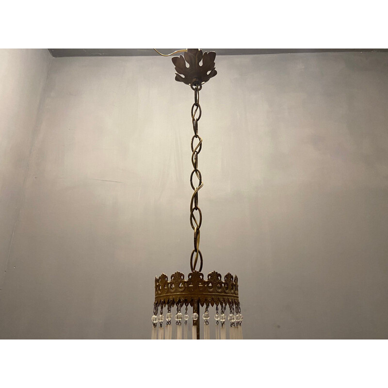 Vintage art nouveau murano glass chandelier, Italy