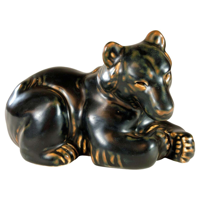 Mid-century danish knud bear figurine by Kyhn for Royal Copenhagen, 1950s