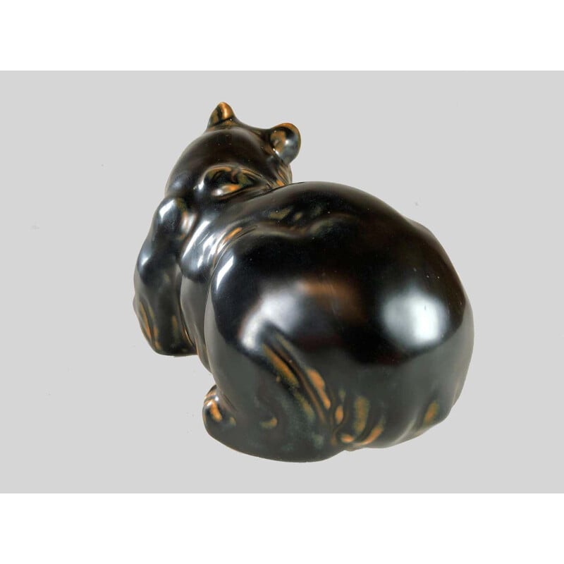 Figurine d'ours vintage en peluche danoise par Kyhn pour Royal Copenhagen, 1950