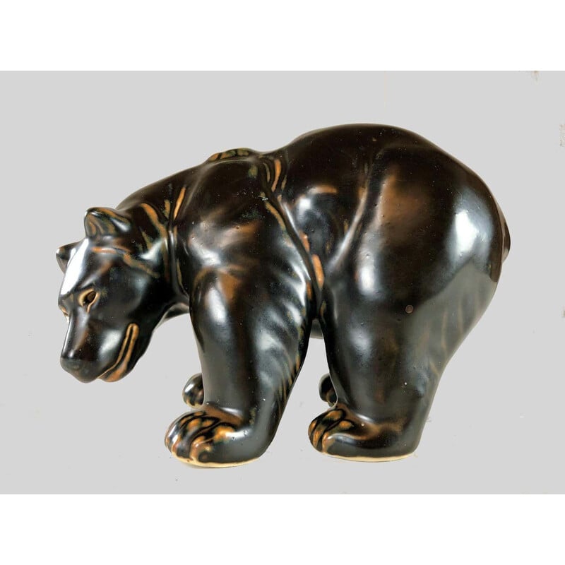 Figurine d'ours vintage danois par Knud Kyhn pour Royal Copenhagen, 1950