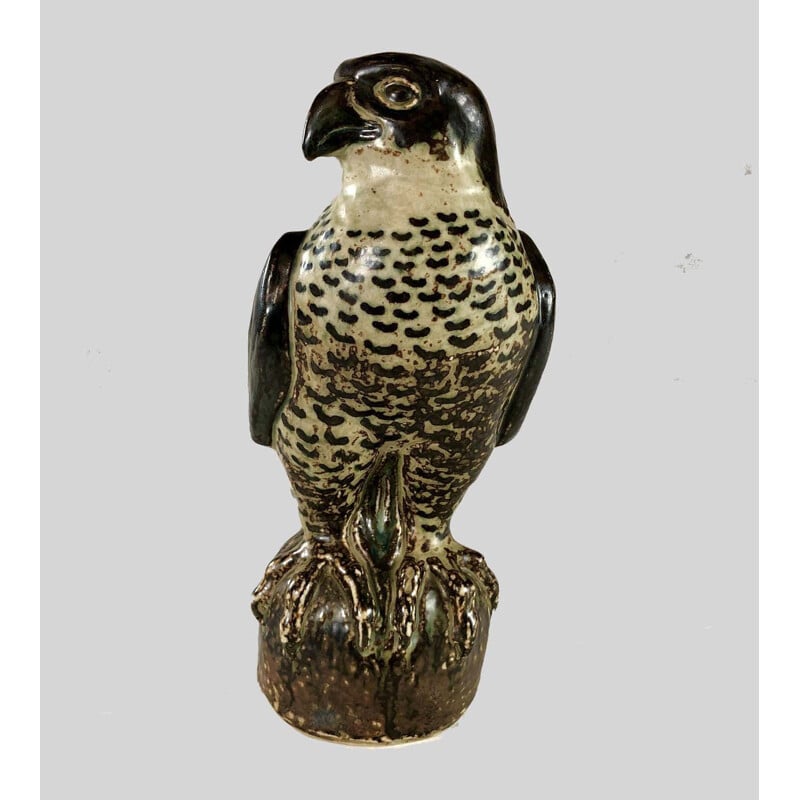 Vintage Danish falcon figurine by Knud Kyhn for Royal Copenhagen, 1950s