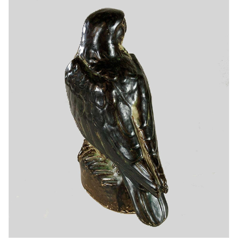 Vintage Danish falcon figurine by Knud Kyhn for Royal Copenhagen, 1950s